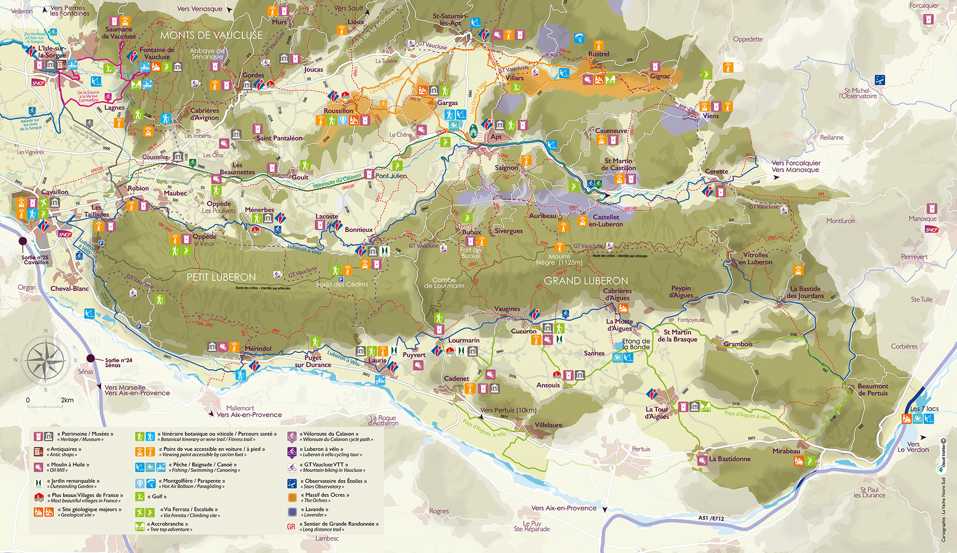 Carte détaillée du Luberon et de ses incontournables