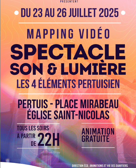 Mapping vidéo, spectacle sons et lumières_Pertuis